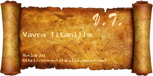 Vavra Titanilla névjegykártya